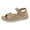 Khaki, variant on Rokment Comfortable Ortho Walking Sandals for Women Plantar Fasciitis Beach Summer Casual Leather Buckles Open Toe Memory Foam Non Slip Nursing Work Shoes Black Size 6