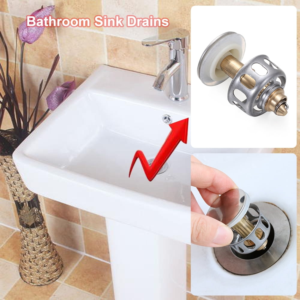 Stainless Steel Push-type Bounce Core Universal Wash Basin Bounce Drain Filter & 