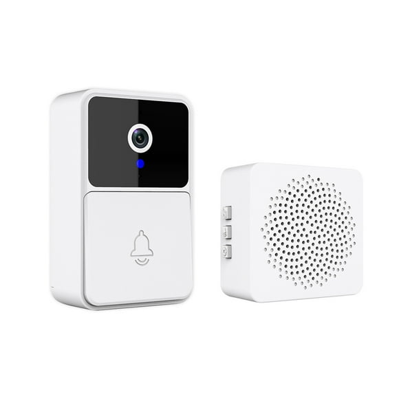 Video Doorbell Wireless,Smart Wireless Remote Video Doorbell Visual Doorbell Wifi Hd Night Vision Two Way Audio Security Door Doorbell with Two Lithium Batteries and Dingdong Machine
