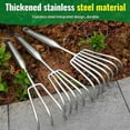 thumbnail image 3 of SSZMDLB Moins de 5 $ 3 Pcs Râteau de Jardin en Acier, Râteau de Jardin pour Feuilles et Sable, Râteau en Acier avec Poignée en Acier Inoxydable, Râteau de Plage Multi-Outils pour Allée et Cour, Râteau Durable pour Quatre Ou Huit Dents, 3 of 9