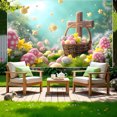 thumbnail image 4 of Decoraciones de Pascua, adornos de Pascua, regalos de Pascua, corona de primavera, valla, Pascua, nuevo material fotográfico, fondo de fotografía, tela de fibra de poliéster, tela de fondo, etc., 4 of 6