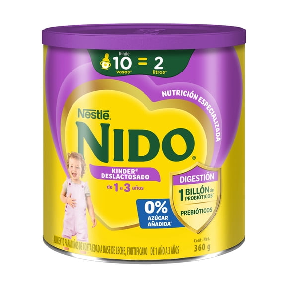 Alimento para niños Nido Kinder deslactosado 1 a 3 años 360 g