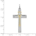thumbnail image 4 of Sterling Silver Platinum-plated & Gold-tone Rosary on Cross Pendant QC8259, 4 of 4