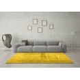 thumbnail image 3 of Ahgly Company Indoor Round Abstract Yellow Contemporary Area Rugs, 3' Round, 3 of 4