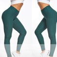 thumbnail image 3 of QLEICOM Womens Yoga Pants Capri Leggings High Waist Running Tie-dye Pants Workout Leggings Athletic Pants Tummy Control Leggings Green M, 3 of 4
