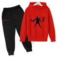 thumbnail image 3 of 2024 Ropa de fútbol para niños de primavera y otoño Idol CR7 2 sudaderas con capucha + trajes de pantalón Ropa deportiva informal para niños de 3 a 13 años, 3 of 5