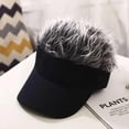 thumbnail image 3 of Gorra de béisbol de estilo falso para hombre y mujer, visera para el sol, tupé, peluca divertida, pérdida de cabello, regalos geniales, novedad, 3 of 4