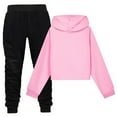 thumbnail image 2 of Gubotare Toddler Girls Clothing Sets Winter Girls Matching Sets Pullover Hoodie & Leg Jogger Set 2 Piece Graphic Print Sweatpants Set for Kids, Teens & Toddlers Size 11-12 (Pink,11-12 Years), 2 of 6