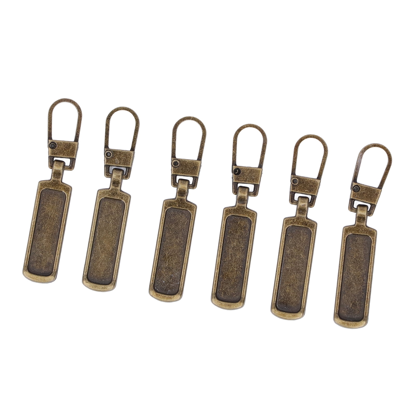Zipper Pull Tab, Stainless Steel Easy To Replace Multi Purpose 6Pcs Metal  Zipper Head For Handbags Bronze 