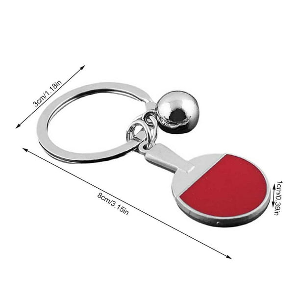 Wweixi 4Pcs Keyring Table Tennis Racket Cute Portable Aluminium