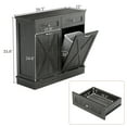 thumbnail image 4 of Tolead Wood Double Tilt Out Trash Cabinet, Recycling Cabinet with Hideaway Drawer, Gray, 4 of 7