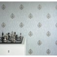 thumbnail image 4 of Classic Moments , Rouleau de Papier Peint Damassé Rayé Romantique Renaissance Blanc, 4 of 5