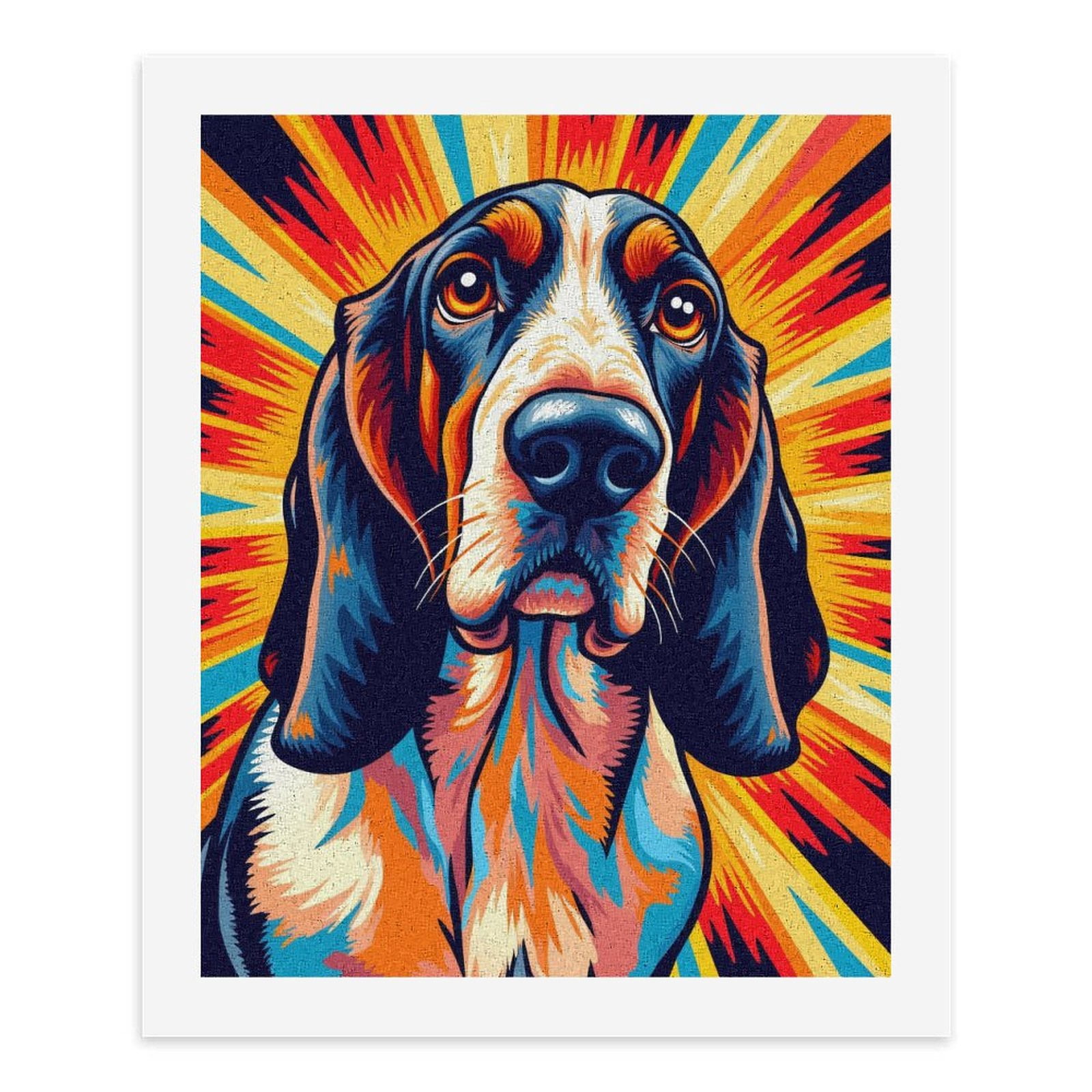 Paint By Numbers Kit for Adults Beginner - DIY Colorful Dog Art Radiant Burst Canvas Painting Kits for Adults, Frameless Paint By Number for Adults for Home Wall Decor 16x20 Inch