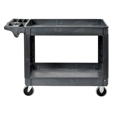 Box Utility Cart - Sandusky Heavy-Duty 2-Shelf Utility Cart with 5