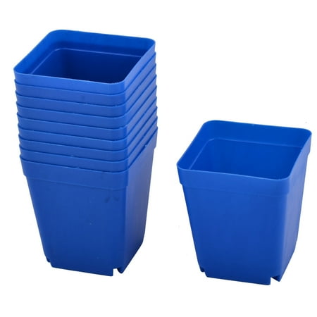 Plastic Plant Pots For Sale Plastic Flower Plant Succulents Seeds Planting Planter Pot Holder Blue for Balcony 10pcs ()