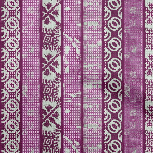 oneOone Rayon Purple Fabric Block Print Sewing Material Print Fabric By The Yard 56 Inch Wide