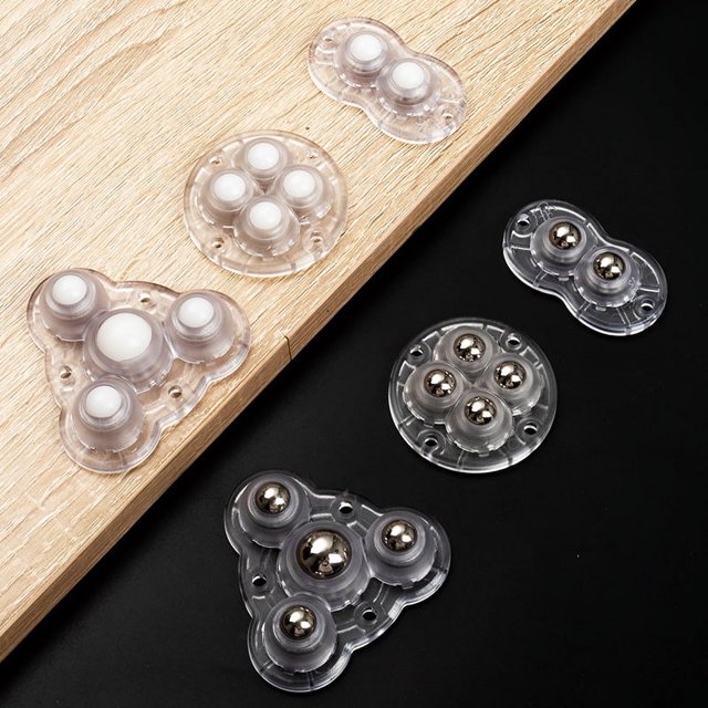 Rueda universal mini polea de cuatro bolas mejorada, rueda silenciosa para muebles, rueda de nailon, rueda de empuje y tracción para bebés, rueda con forma de ojo de vaca