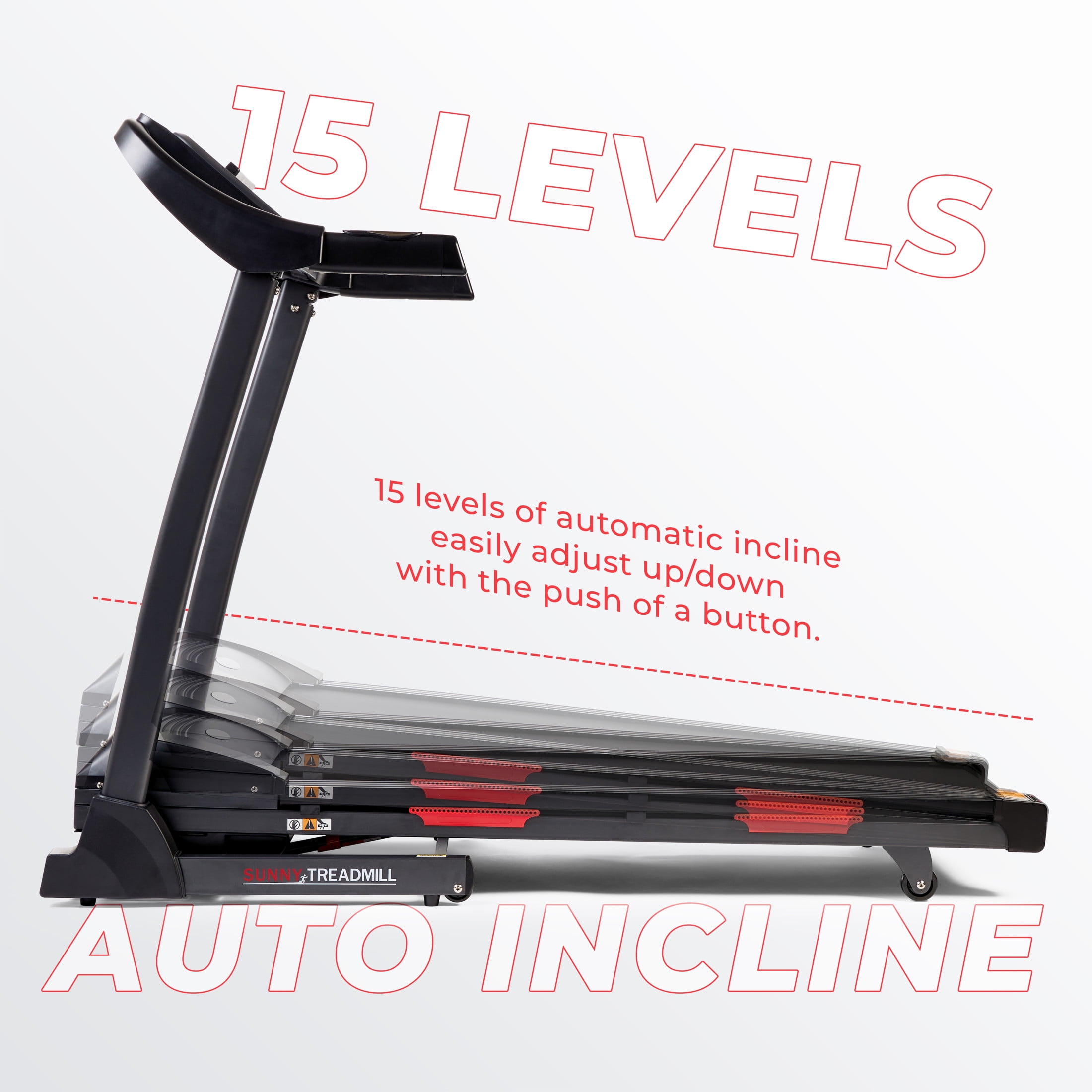 Sunny Health & Fitness Premium Foldable Incline Treadmill + Shock Absorbtion w Free SunnyFit® App Membership - SF-T7705SMART