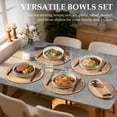 thumbnail image 5 of Vesteel Pasta Bowls Set of 4, 32oz Large Salad Bowls for Dinner Serving Soup, Ceramic Stoneware Pasta Plates with Textured Stripes, Microwave & Dishwasher Safe, Seashell White, 5 of 8
