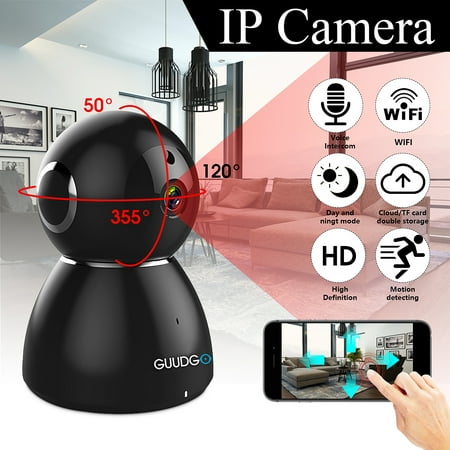 GUUDGO Wireless WiFi Network/IP Camera for Home Security Surveillance, Pet, Nanny and Baby Monitor with Motion Detection,Two-way Audio and Night Vision,APP