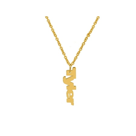 Jay Aimee Designs - Personalized Sterling Silver or Gold Plated Mothers Vertical Mini Name Necklace with an 18 inch Link Chain