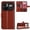 Brown, variant on Wallet Case for Nothing Phone 4A Pro with Card Holder, PU Leather Flip Phone Case with Kickstand Magnetic Closure Wrist Strap Red