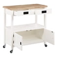 thumbnail image 2 of Radford Engineered Wood  Kitchen Cart with Wood Top and White Base, 2 of 11