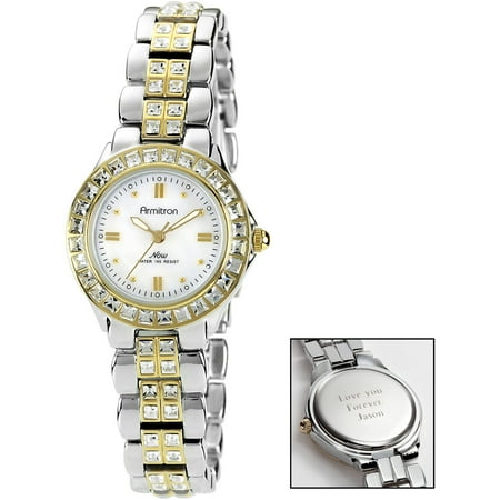 Personalized Planet Armitron Women's Mother-of-Pearl Two-tone Dress Watch