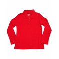 thumbnail image 6 of French Toast School Uniform Girls Long Sleeve Interlock Polo Shirt (Sizes 4-20), 33636 Burgundy / 16, 6 of 7