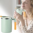thumbnail image 2 of Double Wall Vacuum Insulated Stainless Steel Coffee Mug with Lid And Handle Thermal Travel Cup for Home Office Hearthweave, 2 of 9