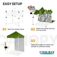 thumbnail image 6 of COOS BAY 5x5 Outdoor Portable Canopy Tent with One Removable Sunwall, Pop up Canopy with Carry Bag, Grass Green, 6 of 8