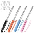 thumbnail image 1 of Uxcell 4-Pack Mástil Telescópico de 2M/6.56Ft con Clips Negro/Naranja/Azul/Rosa, 1 of 1