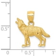 thumbnail image 5 of 14K Yellow Gold Diamond-Cut Wolf Pendant (18 X 18) Made In United States k3331, 5 of 6