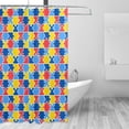 thumbnail image 2 of LNWH Waterproof Shower Curtain, Polyester Colorful Puzzle Art Pattern Bathroom Shower Curtains Sets with 12 Shower Curtain Hooks, 72x72 Inches, 2 of 8