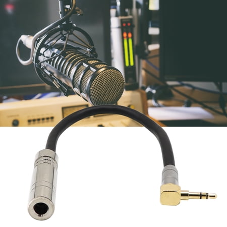 Xinyolin Audio Cable 90 Degree Right Angle High Fidelity 0.2m 3.5mm to 6.5mm/6.35mm AUX Extension Cord for Microphone