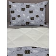 thumbnail image 3 of Outer Space Comforter & Sham Bedding Set, Astronaut Cats Exploring the Universe on Dotted Background, 3 pcs Duvet Set Microfiber Filling Quilt, 5 Sizes, Purple Grey White, by Ambesonne, 3 of 4