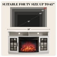 thumbnail image 3 of VANACC Curved TV Cabinet with 26" Electric Fireplace for TVs up to 65", Distressed White, 3 of 8