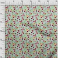thumbnail image 2 of oneOone Velvet Pastel Mint Fabric Leaves & Flowers Floral Sewing Material Print Fabric By The Yard 58 Inch Wide, 2 of 5