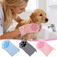 thumbnail image 1 of Guantes Guantes de toalla para mascotas de 1 pieza,manoplas de baño de microfibra absorbente para perros y gatos,manoplas de secado rápido para limpieza y secado de mascotas (azul) Rkxzt, 1 of 9