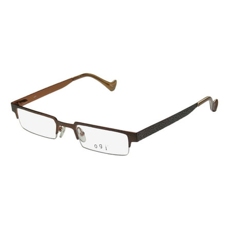 New Ogi 2213 Mens/Womens Designer Half-Rim Gradient Brown Simple & Elegant Stunning Genuine Frame Demo Lenses 48-20-145 Spring Hinges Eyeglasses/Eye Glasses