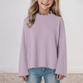 thumbnail image 2 of Kogui Toddler Shirts for Girls Baby Girls Ruffle Tops Long Sleeve Crewneck Cute Shirt Kids Thermal Tshirt Soft Basic Tee Size 12 18 Months (Light Purple,12-18 Months), 2 of 4