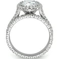 thumbnail image 2 of Sterling Silver Rh-Plated Cz Halo Engagement Ring And Eternity Band Setsize 8 (Width 1.5) - Jbsp, 2 of 5