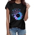 thumbnail image 1 of Gibobby Blusas Elegantes Para Mujer Camiseta Blusa suelta Casual Impresión Tops Mangas Mujer O-cuello Blusa corta para mujer（Negro， L), 1 of 5
