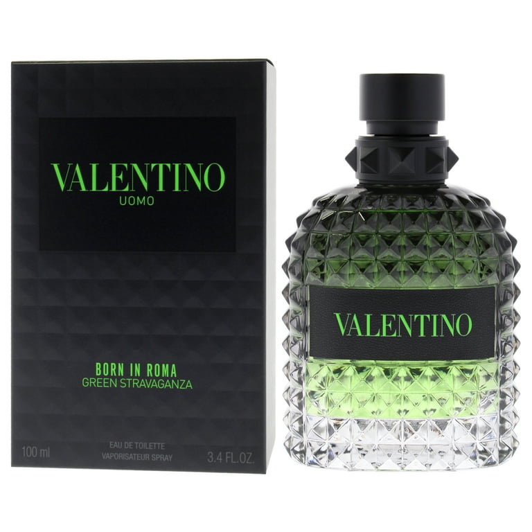 VALENTINO 100ml 香水　メンズ　男性用 Valentino Men's Born in Roma Green Stravaganza EDT Spray, Bergamot