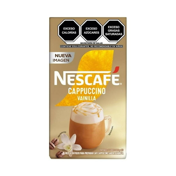 Mezcla en polvo para preparar café Nescafé cappuccino sabor vainilla 6 sobres con 22 g c/u