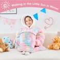 thumbnail image 2 of PMONPA Wearable Blanket Hoodie for Kids, Soft Double Layer Sherpa Fleece Sweatshirt,Teen Gifts for Kids, Youth, Boys, Girls, One Size, Fluorescent Unicorn, 2 of 8
