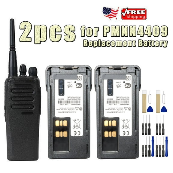 2PCS 7.4V 3000mAh PMNN4409 PMNN4409AR Battery Replacement for Motorola MotoTRBO XPR7550 XPR7550e XPR7580 XPR7580e MotoTRBO Radi AAH56RDN9KA1AN AAH56RDN9WA1AN Battery with Tool Kit