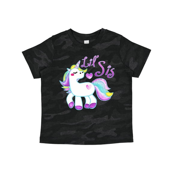 Inktastic Lil Sis Unicorn- Little Sister Girls Toddler T-Shirt