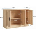 thumbnail image 2 of Anystyle 43.3”W Oak 3 Door Buffet Cabinet, Coffee Bar with Adjustable Shelf, Kitchen Sideboard for Living Room, Kitchen, 2 of 13