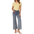 thumbnail image 2 of INSPIRE CHIC Women's Retro Puff Sleeve Summer Casual Peter Pan Collar Blouse Top XS Light Yellow, 2 of 5